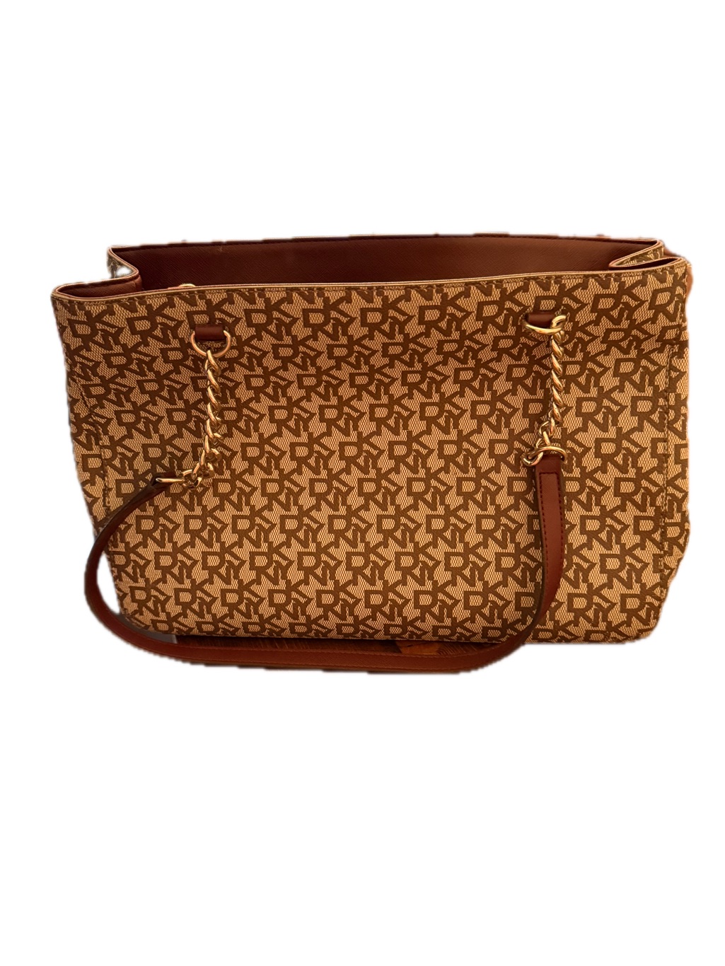 Dkny Monogram Tote Bag With Chain-Accent Straps